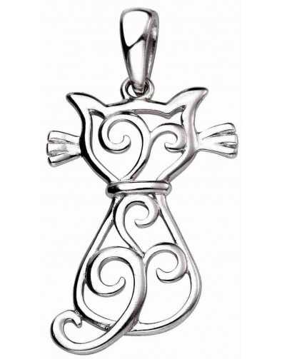 Mon Bijou D4478 Superbe Collier Chat En Argent 925 1000