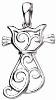 Collier chat en argent 925