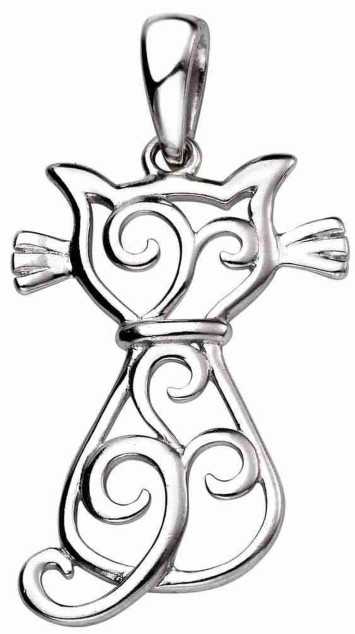 Collier chat en argent 925