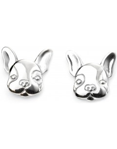 Mon-bijou - D5570 - Boucle d'oreille bouledogue français en argent 925/1000