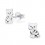 Boucle d'oreille petit tigre blanc en argent 925