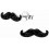 Boucle d'oreille moustache en argent 925