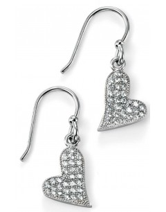 Mon-bijou - D4907 - Boucle d'oreille tendance coeur zirconium en argent 925/1000