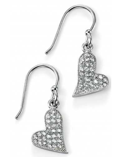 Mon-bijou - D4907 - Boucle d'oreille tendance coeur zirconium en argent 925/1000