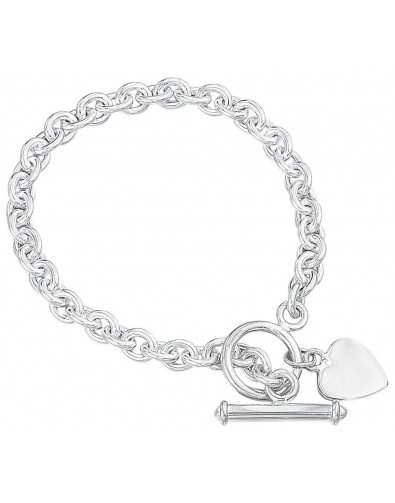 Bracelet coeur en argent 925