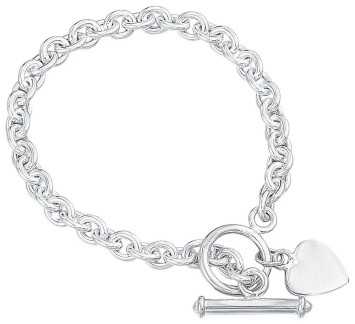 Bracelet coeur en argent 925