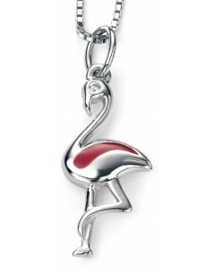 Mon-bijou - D4368 - Superbe Collier flamant rose en argent 925/1000 pour petite fille