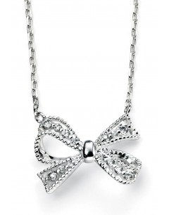 Mon-bijou - D3606c - Collier tendance noeud de papillon zirconium en argent 925/1000