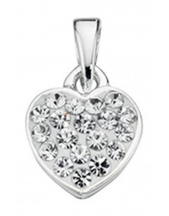 Collier coeur et zirconium en argent 925/1000