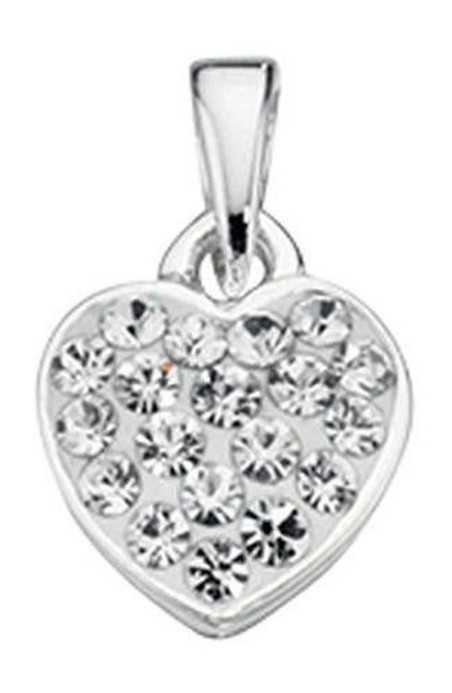 Collier coeur et zirconium en argent 925/1000