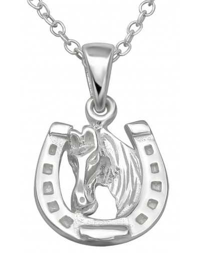 Collier porte bonheur passion équitation en argent 925