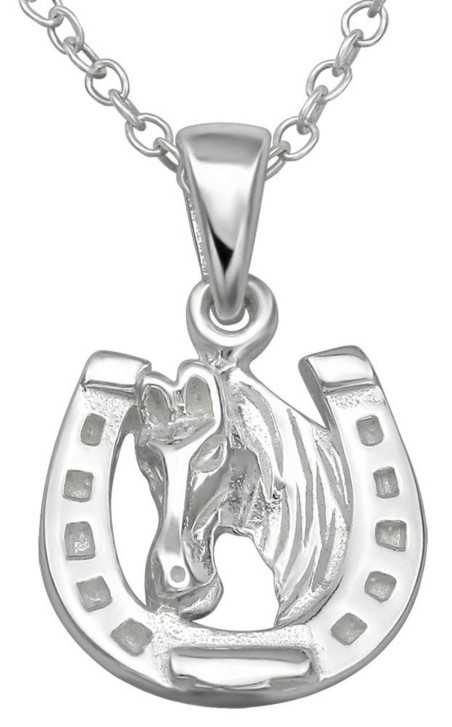 Collier porte bonheur passion équitation en argent 925