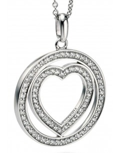 Mon-bijou - D4115cc - Collier coeur zirconium en argent 925/1000