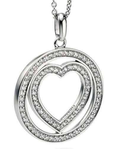 Collier tendance coeur zirconium en argent 925