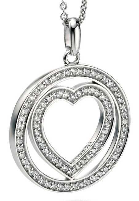 Mon-bijou - D4115cc - Collier coeur zirconium en argent 925/1000