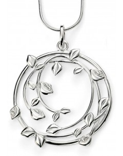 Mon-bijou - D4150 - Collier tendance feuilles et zirconium en argent 925/1000