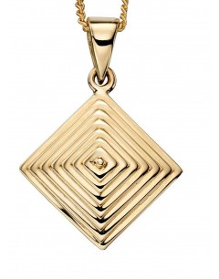 Mon-bijou - D2052 - Collier porte bonheur pyramide en or 375/1000