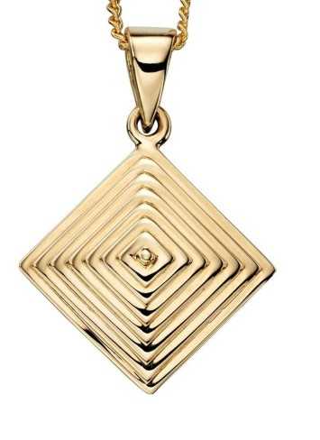 Collier porte bonheur pyramide en or 375