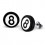 Mon-bijou - H22222 - Boucle d'oreille numéro 8 en acier inoxydable
