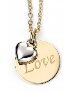 Mon-bijou - D232 - Collier Love en Or jaune et Or blanc 375/1000