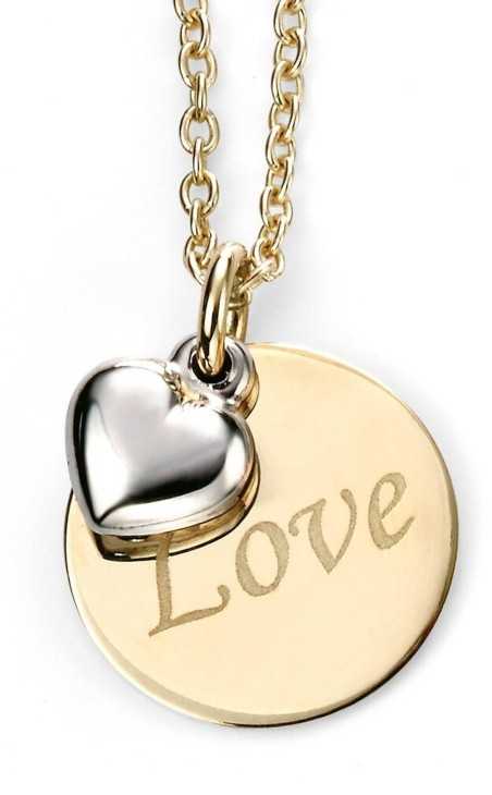 Mon-bijou - D232 - Collier Love en Or jaune et Or blanc 375/1000