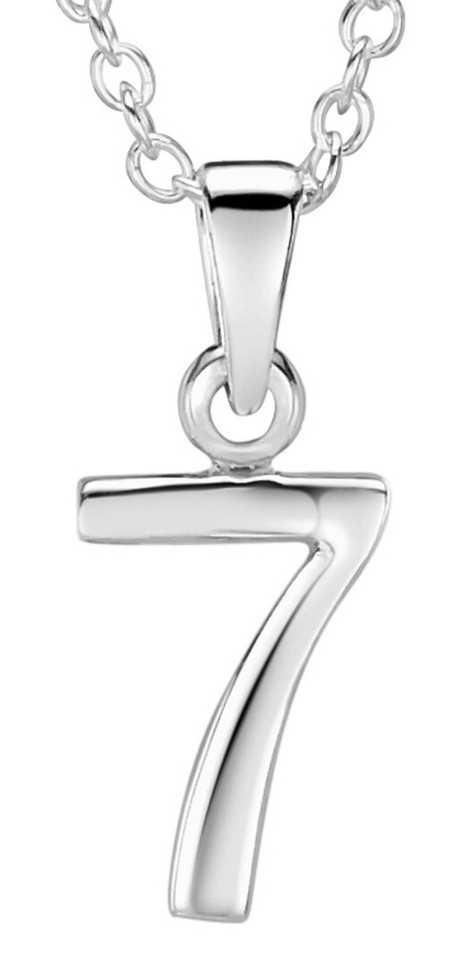 Mon-bijou - DC7 - Collier nombre porte bonheur en argent 925/1000