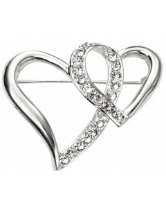 Mon-bijou - D350 - Broche coeurs en argent 925/1000