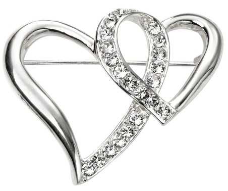 Broche coeurs en argent 925