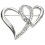 Broche coeurs en argent 925