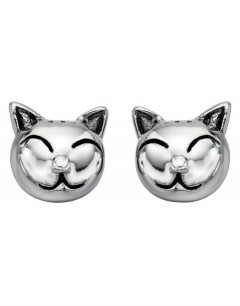 Boucle d'oreille chat en argent 925/1000