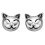 Boucle d'oreille chat en argent 925