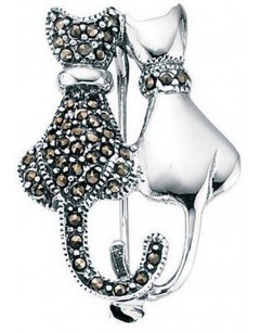 Broche chat en argent 925