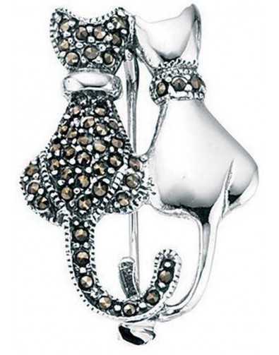 Broche chat en argent 925