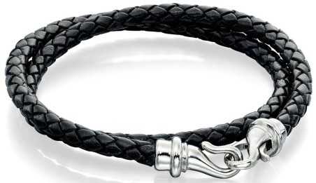 Bracelet chic cuir de vachette véritable en acier inoxydable