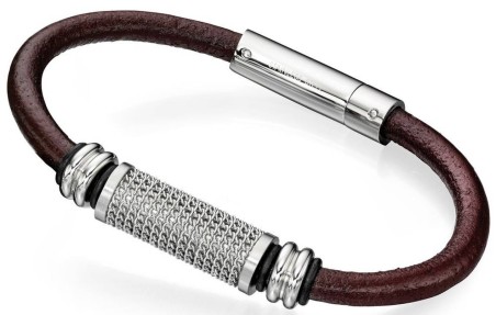 Mon-bijou - D4555 - Bracelets chic cuir en acier inoxydable