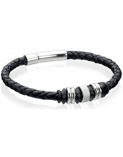 Mon-bijou - D3898 - Bracelets chic cuir en acier inoxydable