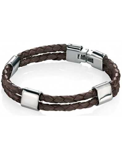 Bracelet chic cuir véritable en acier inoxydable