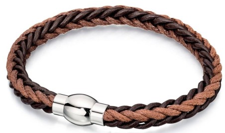 Mon-bijou - D4737 - Bracelets chic cuir en acier inoxydable