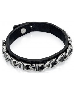 Mon-bijou - D4738 - Bracelets chic cuir en acier oxydées
