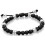 Mon-bijou - D4569 - Bracelet cuire et Onyx en argent 925/1000