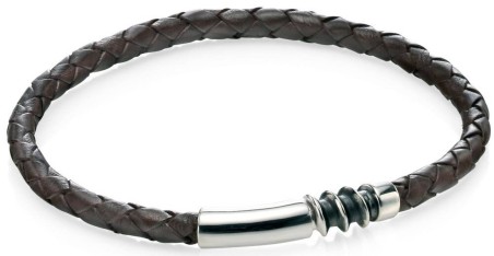 Mon-bijou - D4217 - Bracelet cuire oxydées en argent 925/1000