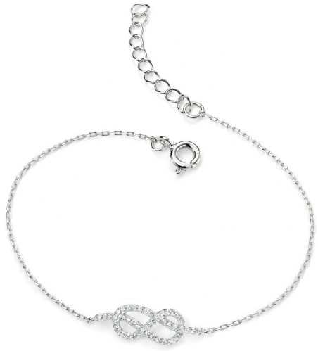 Mon-bijou - D4576 - Bracelet infini zirconium en argent 925/1000