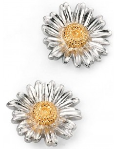 Mon-bijou - D4989 - Boucle d'oreille fleurr plaqué Or rhodium en argent 925/1000