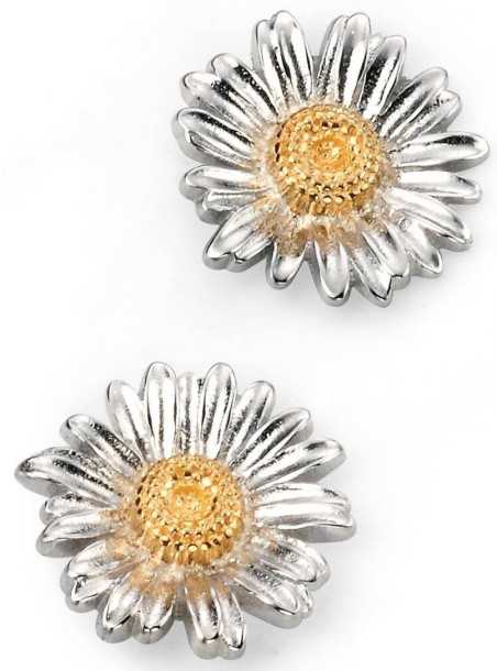 Mon-bijou - D4989 - Boucle d'oreille fleurr plaqué Or rhodium en argent 925/1000