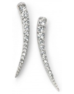 Mon-bijou - D5108 - Boucle d'oreille chic plaqué rhodium et zirconium en argent 925/1000