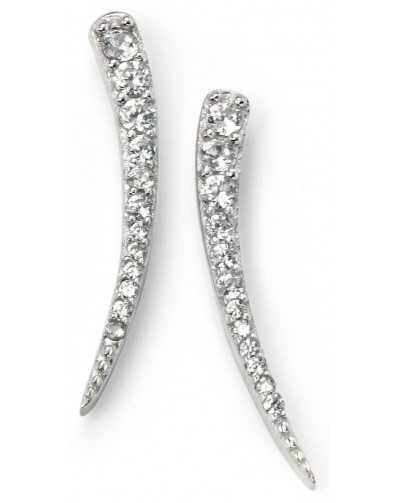 Boucle d'oreille chic plaqué rhodium et zirconium en argent 925