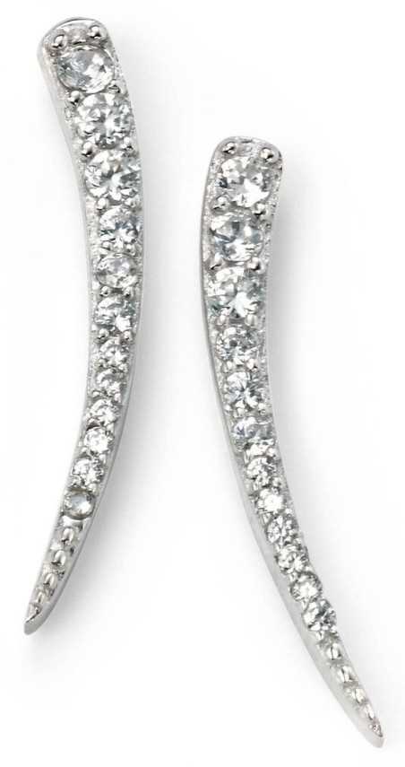 Mon-bijou - D5108 - Boucle d'oreille chic plaqué rhodium et zirconium en argent 925/1000