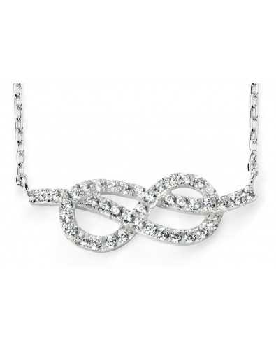 Collier tendance infini avec zirconium en argent 925