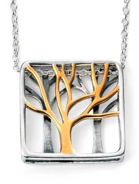 Collier arbre de vie tendance plaqué rhodium et plaqué Or en argent 925