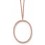 Mon-bijou - D3922 - Collier tendance ovale plaqué Or rose et zirconium en argent 925/1000